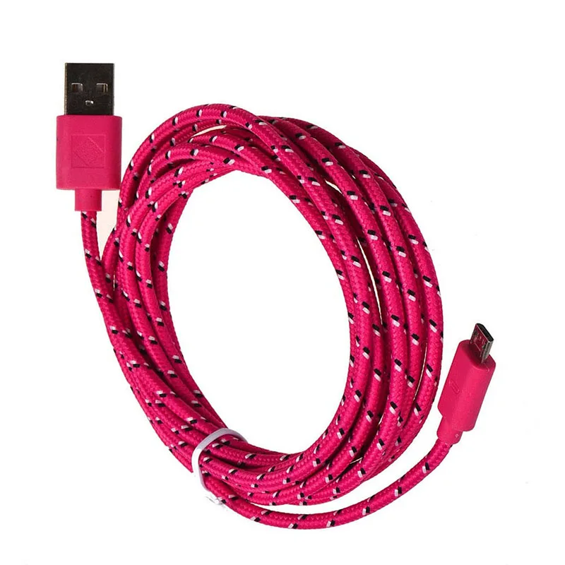 Универсальный 3M/10FT мини USB нейлоновый сетчатый кабель для передачи данных для samsung Galaxy S6