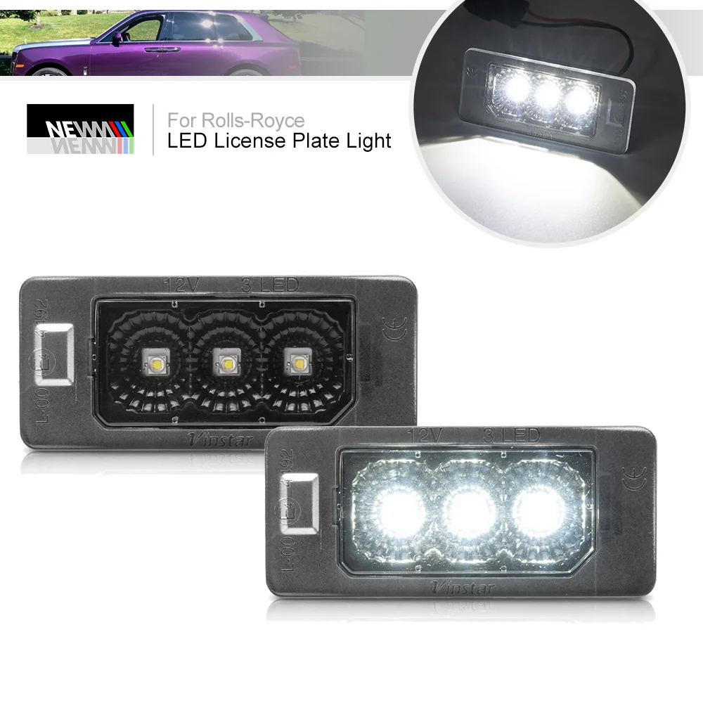 For Rolls Royce Phantom Cullinan 2016 2020 Canbus LED License Plate Light No Flicker Rear Tag