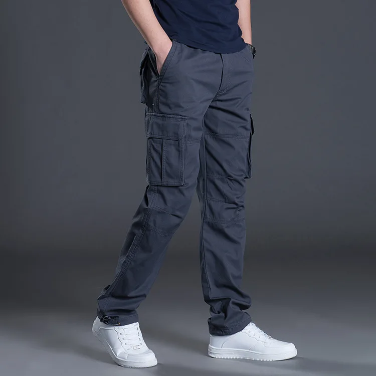 Новые мужские брюки Карго повседневные хлопковые брюки с большим количеством карманов Военный стиль Тактические Брюки мужские камуфляжные 90% хлопковые брюки
