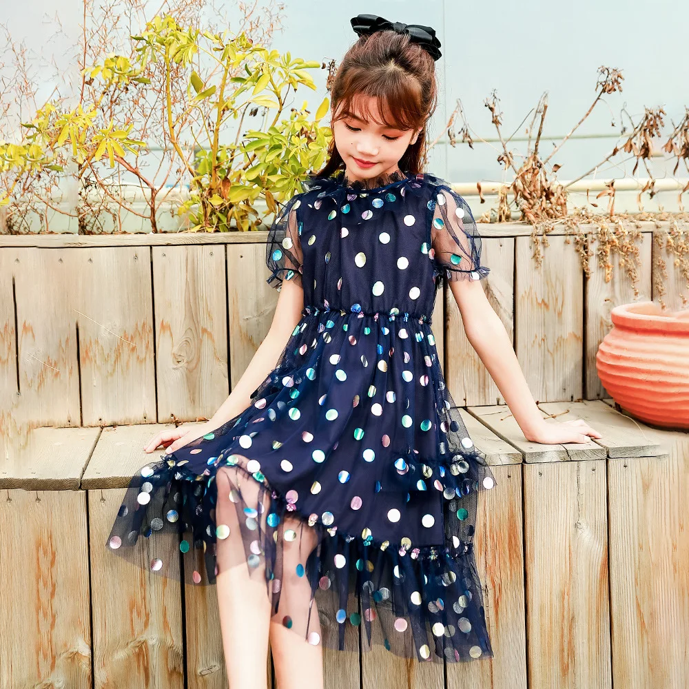 

Fashion Teen girls dress Summer new 2021 Kids Mesh princess dresses for girl Party clothing children costumes 3 5 8 9 10 12Years