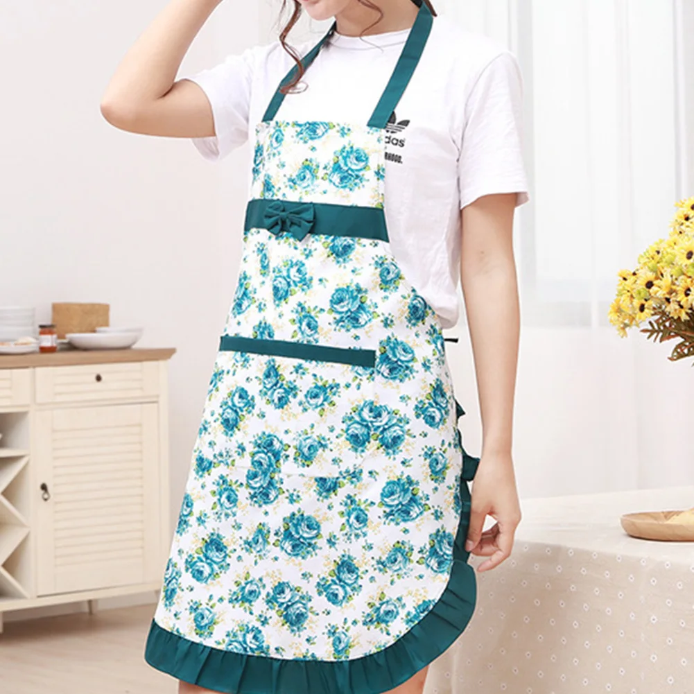 Цветочное платье Карманный Домашний Ресторан кухонный фартук столовая готовка Моющаяся