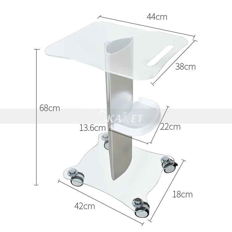 

High Quality Rolling Salon Trolley Stand Cart Aluminum Stand Holder for Water Oxygen Peel Beauty Machine