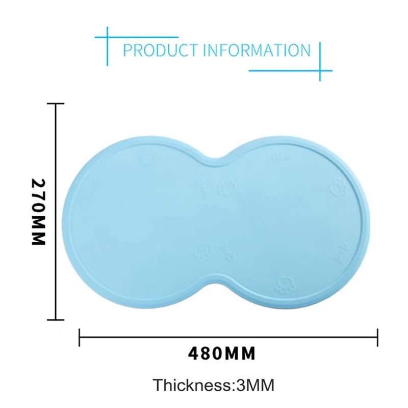 Силиконовый непромокаемый матрасик для домашних животных для двойной собаки миски собака коврик для корма для животных нескользящий износостойкий ПЭТ вода/контейнер для еды