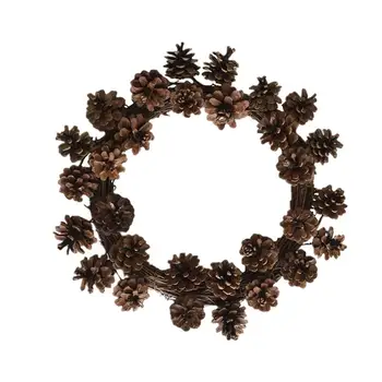 

1Pc Pine Cone Artificial Wreath Floral Lei Flower Decoration Anniversary Leis Pine Cone Hanging Wreath for Home