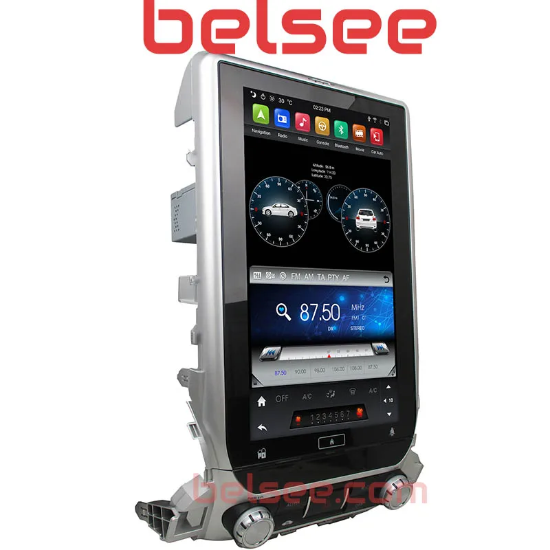 

Belsee 13.3" Tesla Style Screen Android 9.0 PX6 4GB Head Unit Car Radio Multimedia for Toyota Land Cruiser LC200 2016 17 2018 19