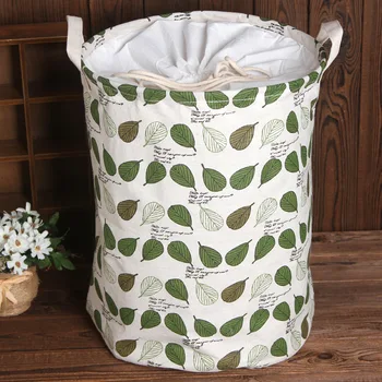 

Large Capacity Cotton Linen Laundry Bucket for Dirty Clothes Waterproof Folding Toy Organizer Storage Baskets YB090M4