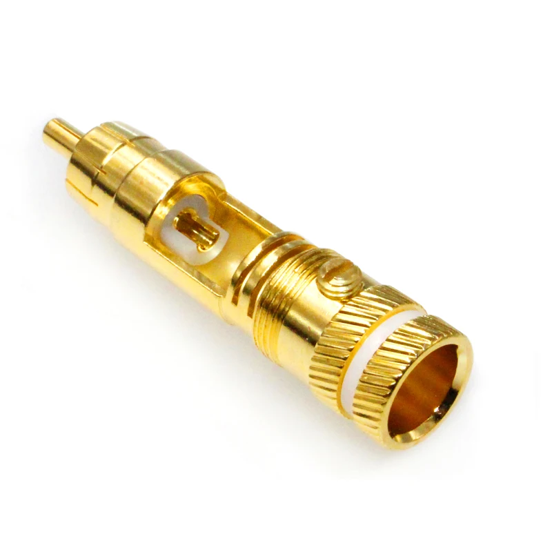 DIYLIVE HiFi fever audio gold-plated signal cable plug RCA Lotus head fever audio head power amplifier signal plug