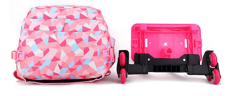 Лидер продаж Съемный Детский Школьный рюкзак с 2/6 колесами для девочек, детская сумка на колесах, рюкзак для путешествий