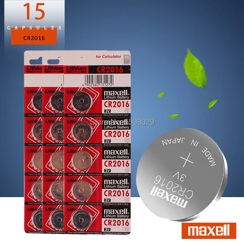 15 шт. для maxell оригинал высокое качество литиевая батарея 3V cr2016 Кнопка часы монета