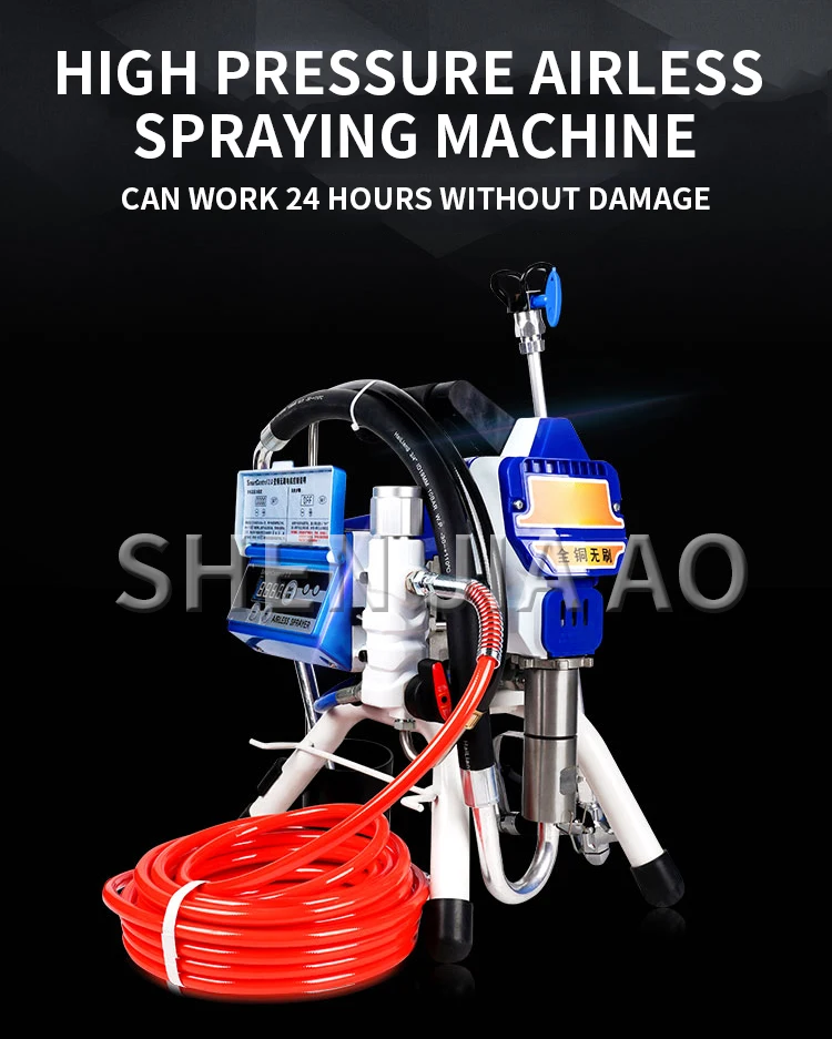 2500W Brushless Electronic Pressure Adjustable Airless Spraying Machine Latex Pa