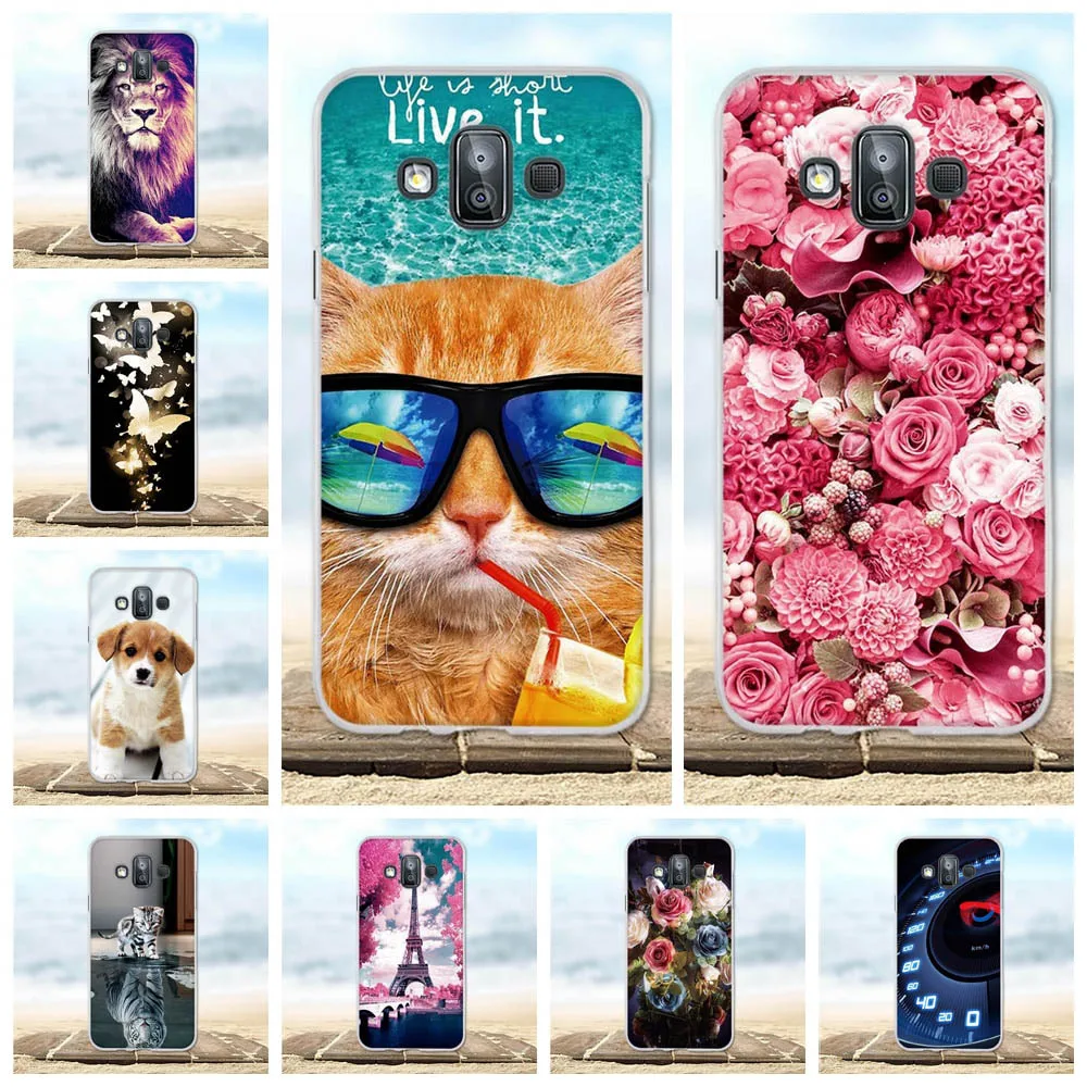 

For Samsung Galaxy J7 Duo Case Painted Protective Silicone Cover For Samsung J7 Duo SM-j720f Phone Cases Animal Pattern Coque