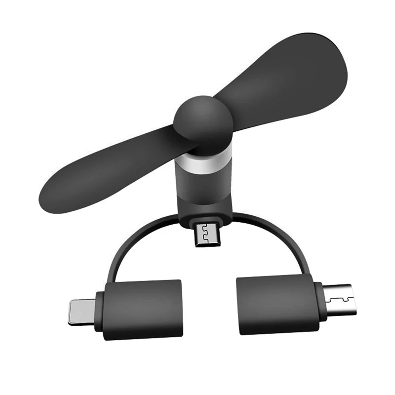 Мини USB вентилятор 3 в 1 портативный гаджет для Android OTG Micro Type c iPhone 5 6S 7 Plus 8 X XS