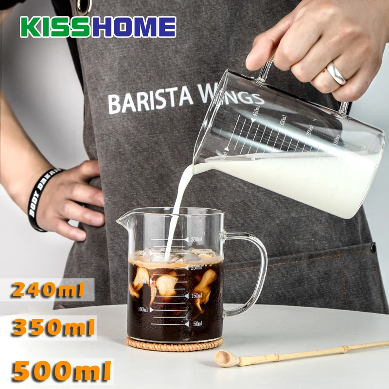 

240ml/350ml/500ml High Borosilicate Glass Measuring Cup Clear Milk Cup With Scale For Baking Cooking Kitchen Coffee Accesssories