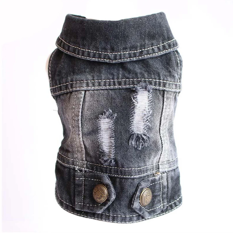 Classic Retro Dog Clothes Cool Denim Jacket Cave Cowboy Pet Jeans Vest Spring Puppy Clothing for Small Medium Dogs Chihuahua | Дом и сад