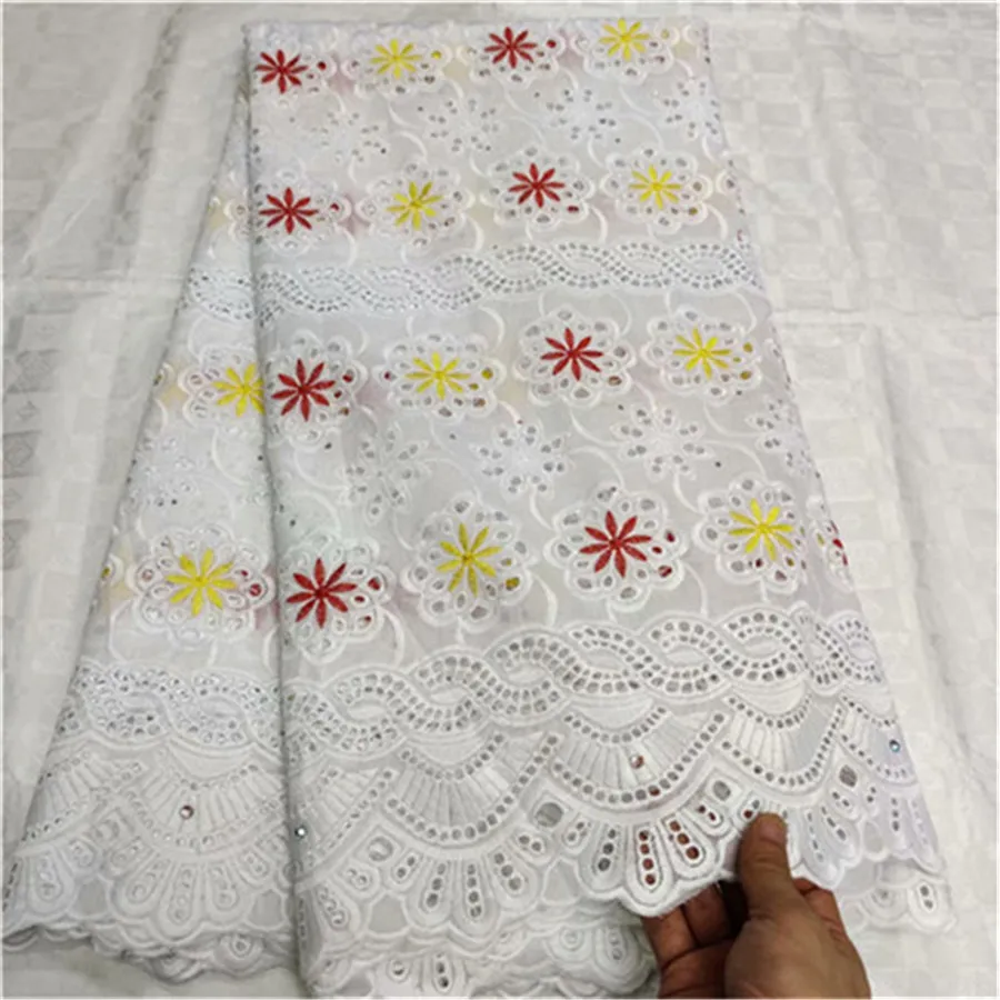 Ткань из Дубая Африканское сухое кружево ткань хлопок кружево ткань распродажа швейцарская вуаль кружева в швейцарском стиле высокого качества 5 ярдов/партия