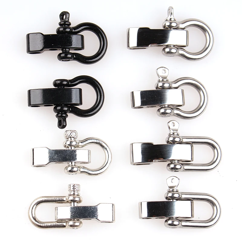 

2Pcs Adjustable Paracord Bracelet Anchor Shackle Outdoor Sports Survival DIY Knitting Craft O&U Shape Rope Connection Buckles
