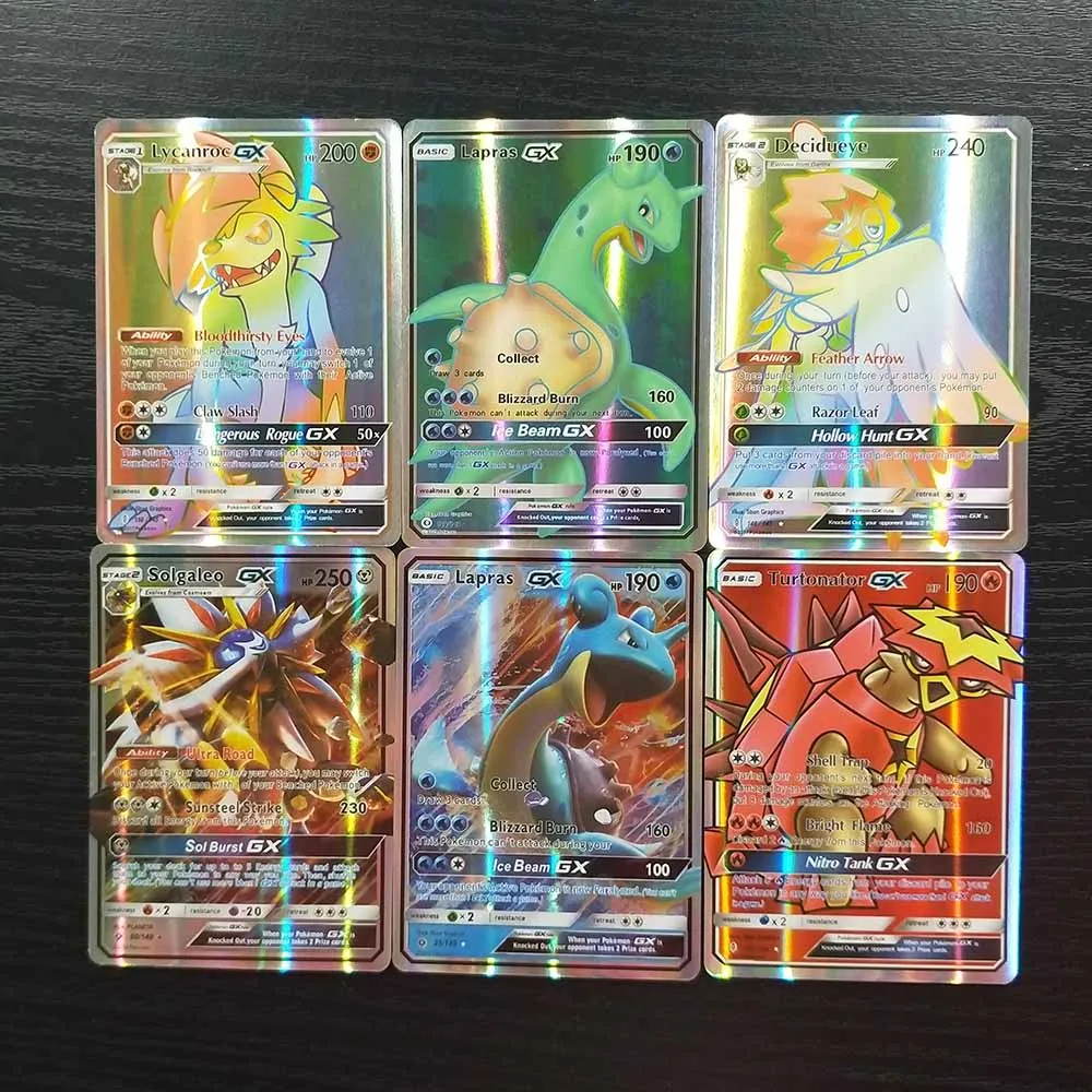 TAKARA TOMY Pokemon Card настольная игра детские игрушки 60 GX флэш-карты Солнце Луна коллекции битва сияющая карта