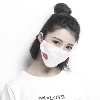 

Red Lips printing sunscreen Cotton Mouth Mask Adult thin Cute Personality can be washed Face Mask Anti-pollution