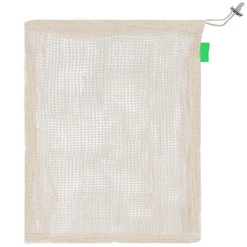 

10 Pcs/Set 25x30Cm Degradable Organic Cotton Mesh Bag Vegetable Cotton Mesh Bag Fruit Mesh Bag Reusable Bags