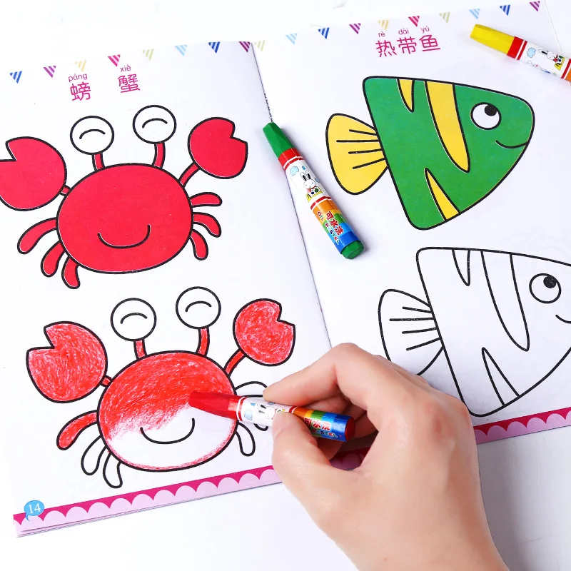 Nuovo 12 Pz/Set Bambini Bambini Cute Stick Figure Libro Da Disegno Per Bambini Libri Da Colorare Facile Da Imparare Libro Da Disegno Libros