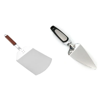 

Anti-Scalding Pizza Shovels Foldable Wooden Handle Stainless Steel Cake Shovel Baking Tool Kitchen Accessories