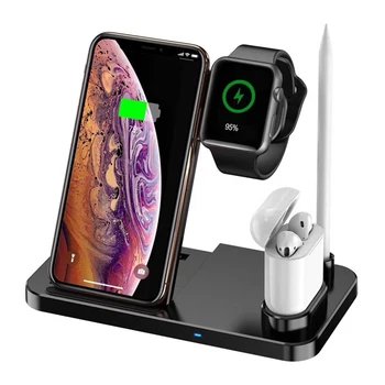 

Qi Wireless Charging Seat 4 In 1 Charger Stander Compatible Charging For Airpods For Apple Pencil For IPhone For Watch Series