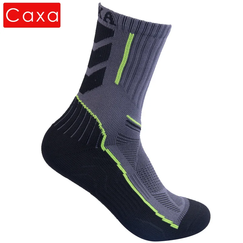 CX14037 Caxa Outdoor Sports Socks Terry Breathable Quick-drying for Hiking Running Mountaineering Cycling Basketball Fitness Compression Socks Mens Socks Women Hiking Socks