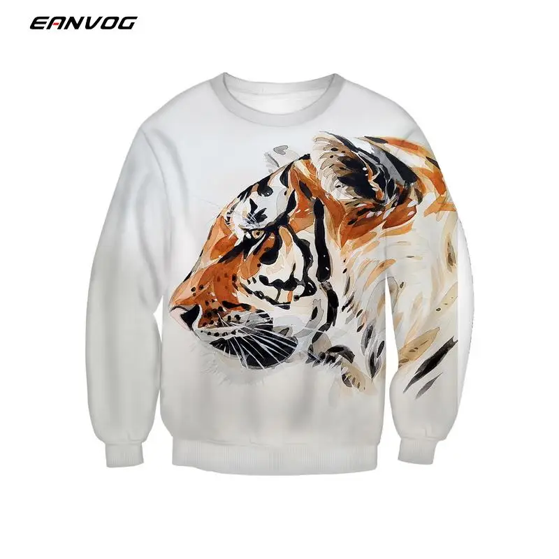 

Unisex Sweatshirts Cute Tiger 3D Printed Loose Tops Animal Long Sleeve Casual Clothes Pullover Jumper For Men Women S-5XL
