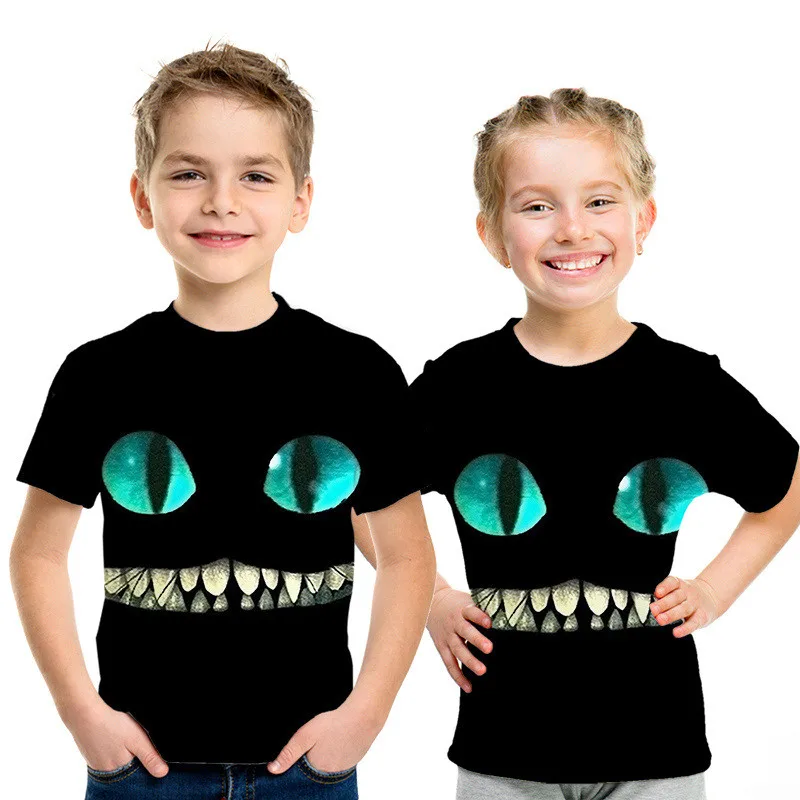 Одежда для маленьких мальчиков детская футболка с 3D принтом Кот приносящий удачу летняя модная повседневная детская футболка с милым рисунком кота из мультфильма - Цвет: picture color