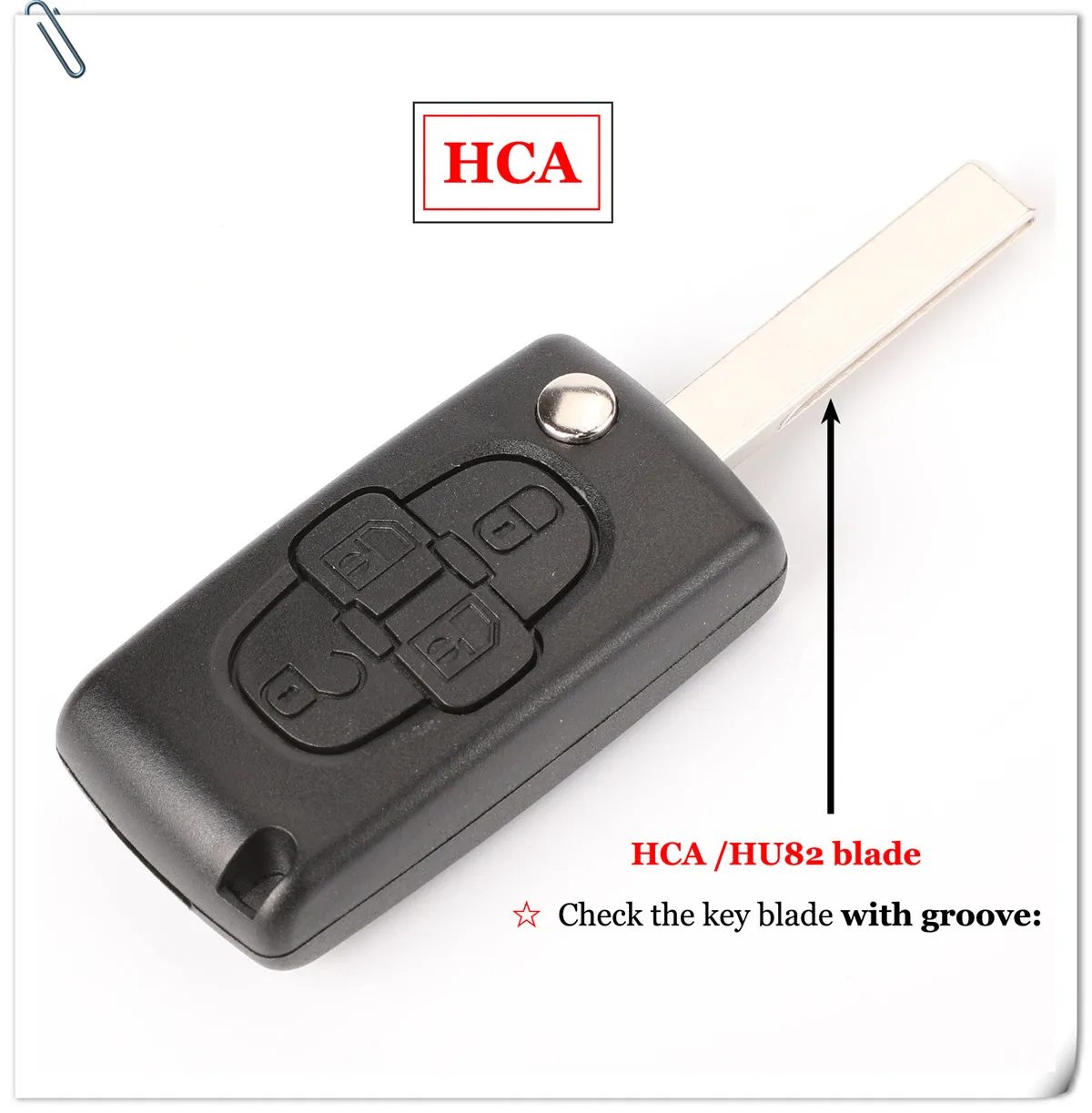 Keyforkess 10x CE0523 CHIEDERE/FSK 433Mhz 4 Bottoni Controllo Fob Chiave A Distanza Per Peugeot 1007 Per Citroen Vibrazione floding C8 VA2/HU82 Lama - H7af37f1cbe5841f0a380768ab6f3829aJ