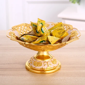 

High Quality European Style Fruit Plate KTV Bowl Plate Hotel Club Family Candy Snack Plate Zinc Alloy Decor Tray Home Decoration