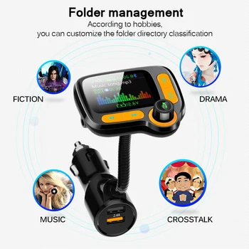

Onever FM Transmitter Bluetooth 5.0 AUX Hands-Free Car Modulator Color Screen Car Mp3 Player Car Kit Dual USB Fast Charger Hot