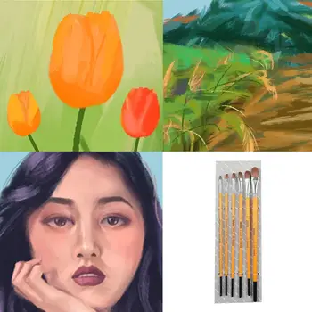 

6PCS Miniature Detail Paint Brush Set Finest Quality Brushes Acrylic Model Kits Pen Oil Watercolor Nail Soft Drawing Airpla Z1S6