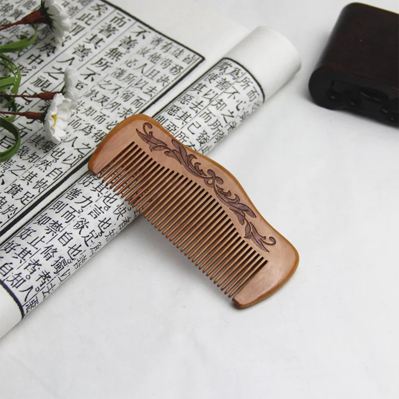 Of Carve Patterns or Designs on Woodwork Wooden Comb Combs Anti-static Portable Massage Scalp Care Abortion Custom