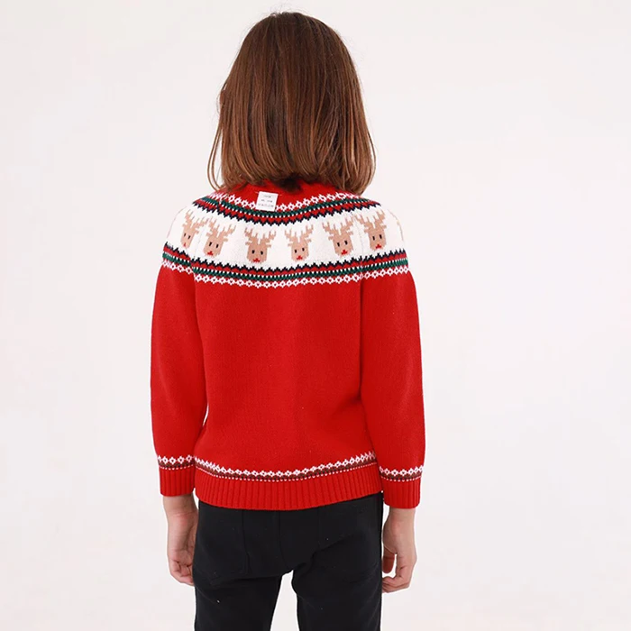 Christmas Baby Girl Handwork Sweater Autumn Winter Kids Stripe Clothes Boys Cartoon Santa Claus Embroidery Knitted Sweaters