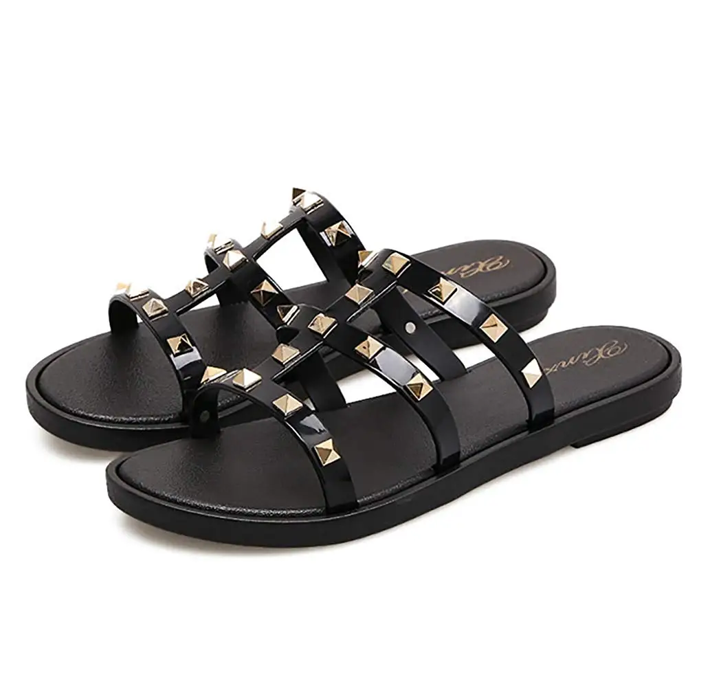 rivet jelly sandals