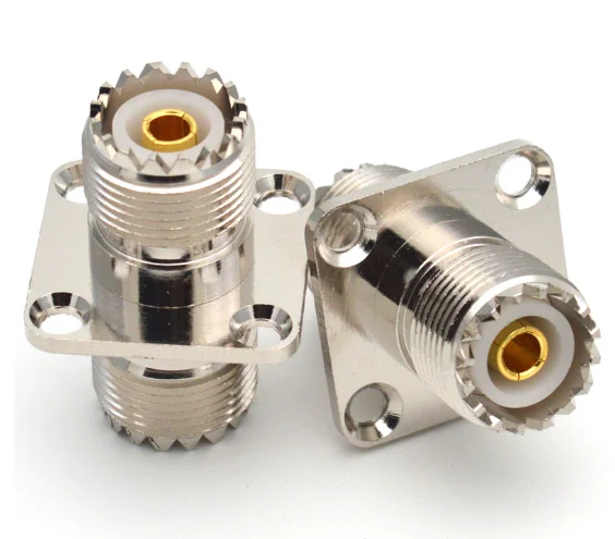 1Pc Uhf So-239 Pl-259 Femmina A Uhf Femmina Jack 4 Fori Flangia Montaggio A Pannello Adattatori Connettore Coassiale