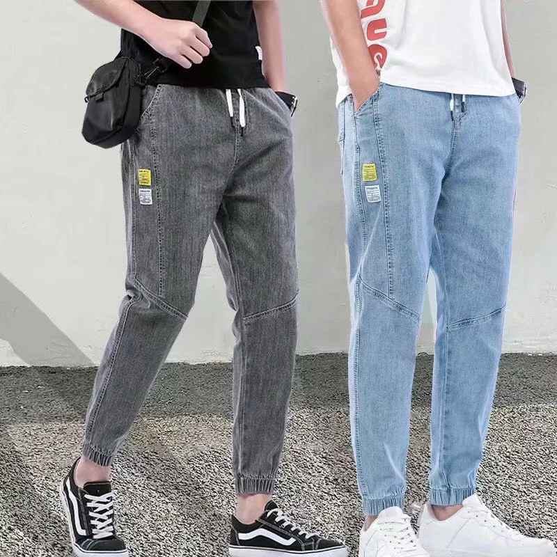 Baggy Jeans Drawstring Kpop-Clothes Wide-Leg Gray Hip-Hop Elastic-Pants-Mouth Harajuku