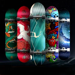 Professional Maple Skateboard Anime Design High Quality Skateboard Double Rocker Patinetas De Skate Sports Accessories