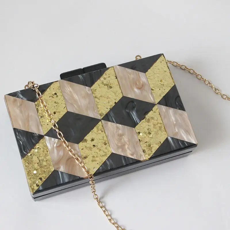Женский лоскутный клатч вечерняя сумочка Свадебные вечерние женский акриловый сумочка Сумочка для выпускного вечера 517D