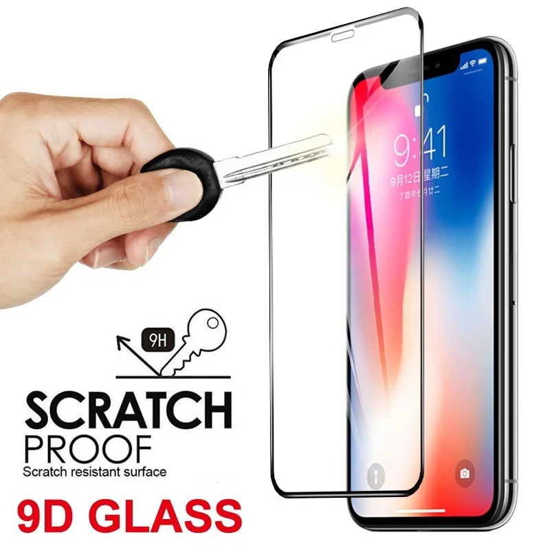 phone protector 3PCS 9D Curved Edge Full Cover Protective Glass For iPhone 7 8 6 6S Plus Screen Protector For iPhone X XR XS 11 12 Pro Max glass cover mobile