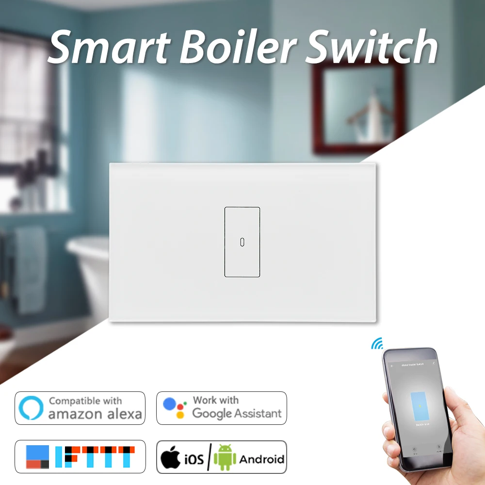 

WiFi Smart Boiler Water Heater Switch NEW 4400W App Timer Sechdule ON OFF Voice Control Google Home Smart Life For ios/Android