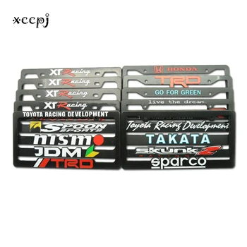 

XCCPJ 10 Style Logo Spiffy License Plate Frame for Car Number Auto Number Plate Holder Vibrant Raised Lettering Car Accessories