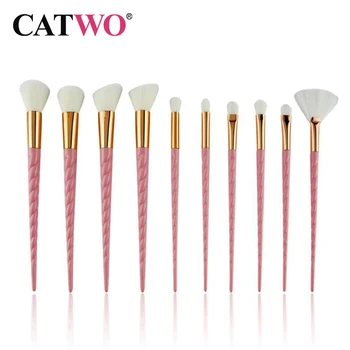 

Catwo 10Pcs Makeup Brushes Set Eye Shadow Foundation Powder Eyeliner Eyelash Lip Make Up Brush Cosmetic Beauty Tool Kit Hot