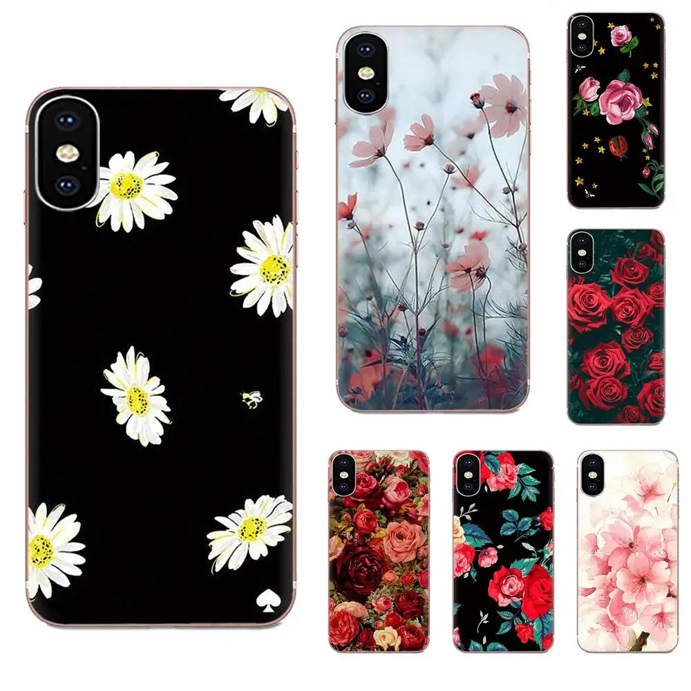 TPU Cell Case Flowers Floral Rose Plant Peony For Xiaomi Mi3 Mi4 Mi4C Mi4i Mi5 Mi 5S 5X 6 6X 8 SE Pro Lite A1 Max Mix 2 Note 3 4 | Мобильные