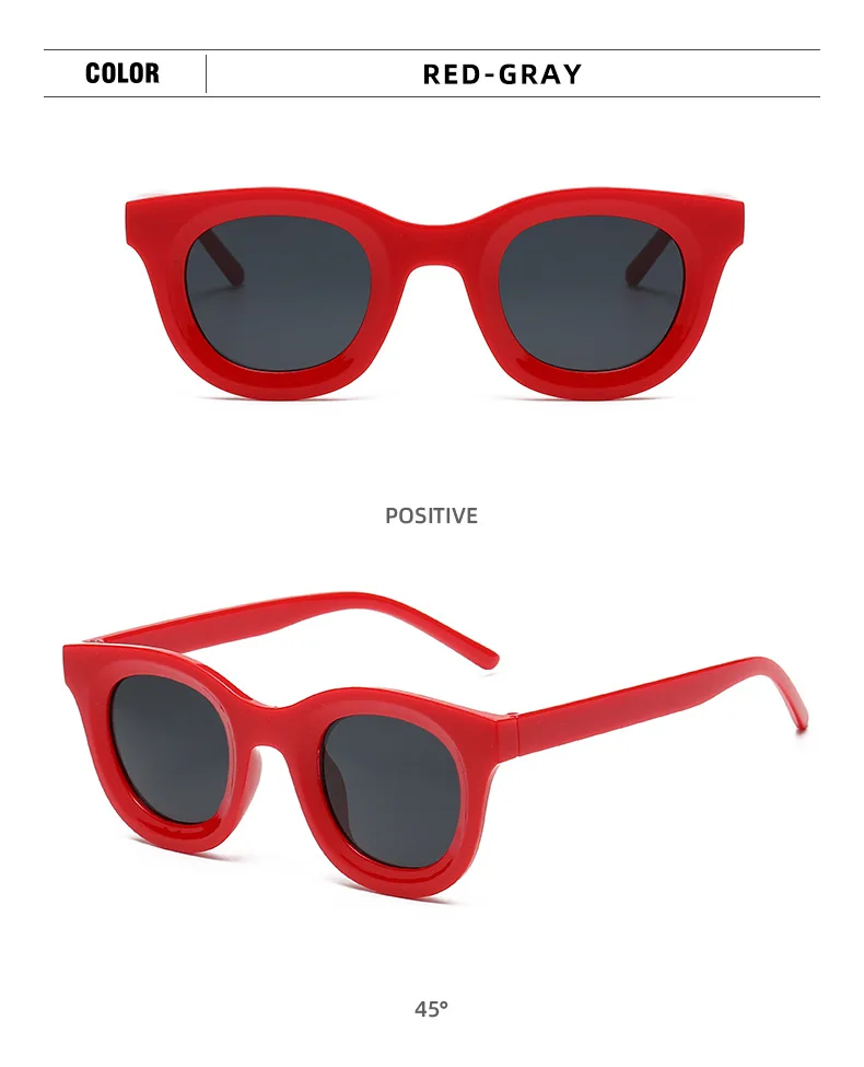 2021 Simple Retro Yellow Lens Round Sunglasses For Women Brand Designer Plastic Small Frame Concave Sun Glasses Men Unisex Cute big frame sunglasses