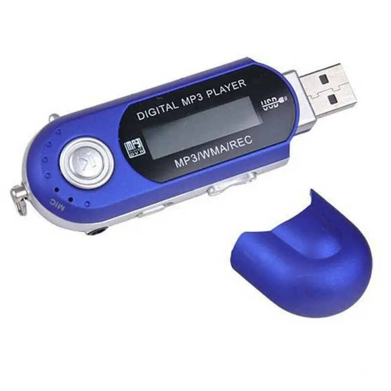 USB MP3 музыкальный плеер цифровой ЖК-экран Поддержка 32 Гб TF карта и fm-радио с микрофоном черный синий mp3-плеер - Цвет: Синий