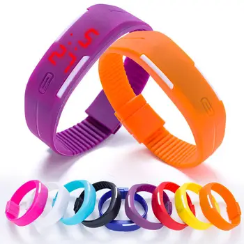 

LED watch candy silicone rubber touch screen waterproof digital watch sports watches Rubber belt silicone bracelets Wrist watche