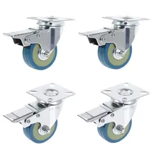 4 шт. набор тяжелых 50x17 мм Резиновые Поворотные Колесики колесики колесико тормоза 40 кг Модель: 4 с тормозным HL-5