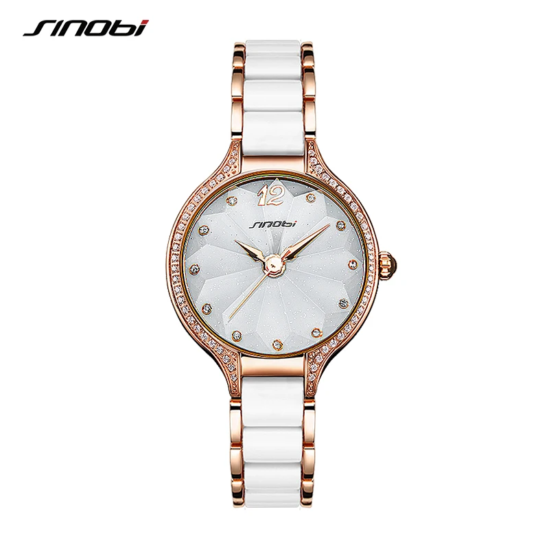Womens Watches SINOBI Clock Bracelet Gift Quartz Elegant Luxury Diamond Reloj Fashion